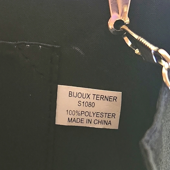 NWT! 🔖BIJOUX TERNER black satin clutch bag - Picture 9 of 14